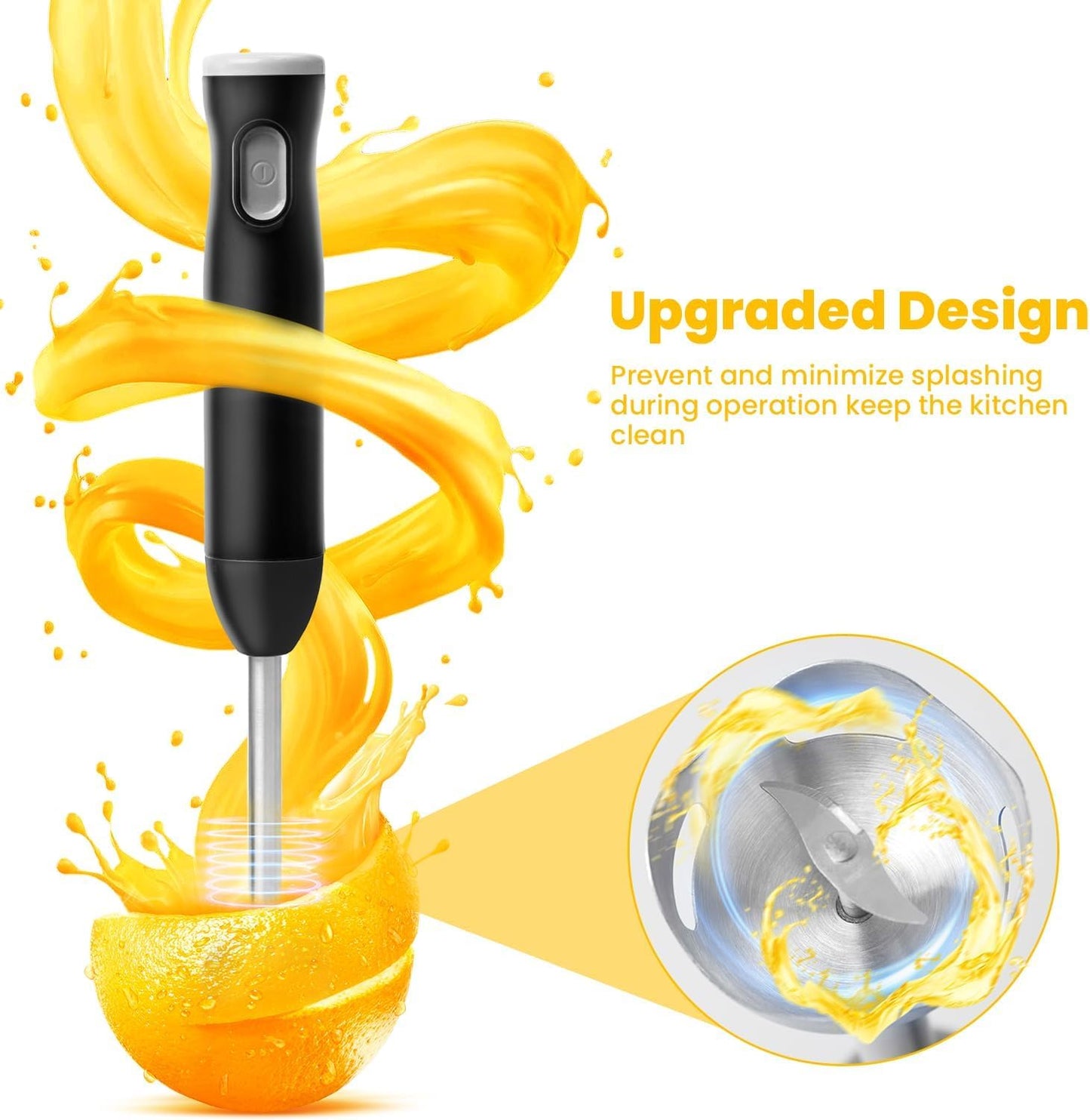 Immersion Hand Blender Cordless, Rechargeable Hand Held Blender Stick, Perfect for Smoothies, Puree Baby Food & Soup