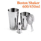 Stainless Steel Cocktail Shaker Set Mixer Bartender Kit Cobbler Boston Shaker Bars Set Tools Jigger Mixer Muddler Pourer Spoon