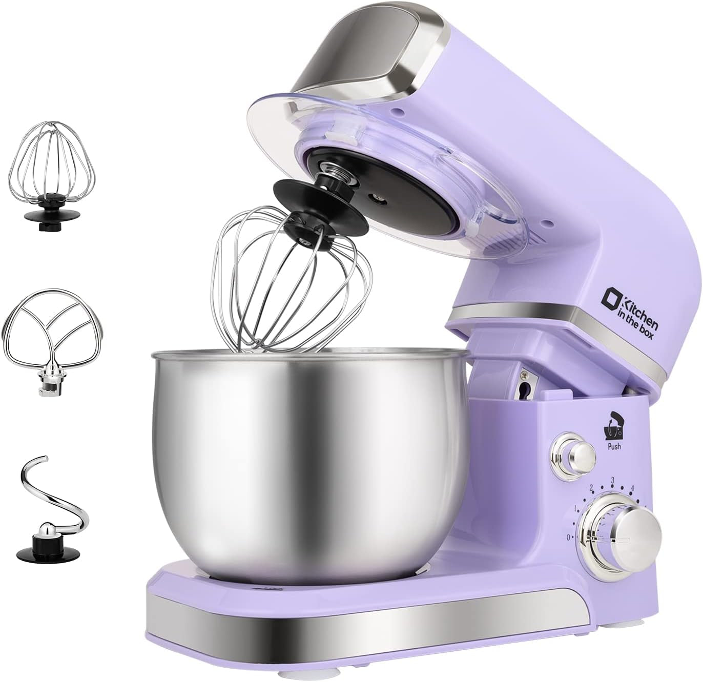 Stand Mixer,3.2Qt Small Electric Food Mixer,6 Speeds Portable Lightweight Kitchen Mixer for Daily Use with Egg Whisk,Dough Hook,Flat Beater (Black)