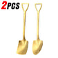 Stainless Steel Shovel Spoons Gold Silver Mini Coffee Teaspoon Fruit Ice Cream Dessert Spoon Scoops Kitchen Tableware Set 20/2Pc