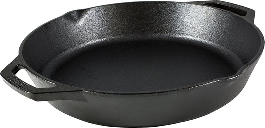 12 Inch Pre-Seasoned Cast Iron Skillet - Dual Assist Handles - Use in the Oven, on the Stove, on the Grill, or over a Campfire - Black