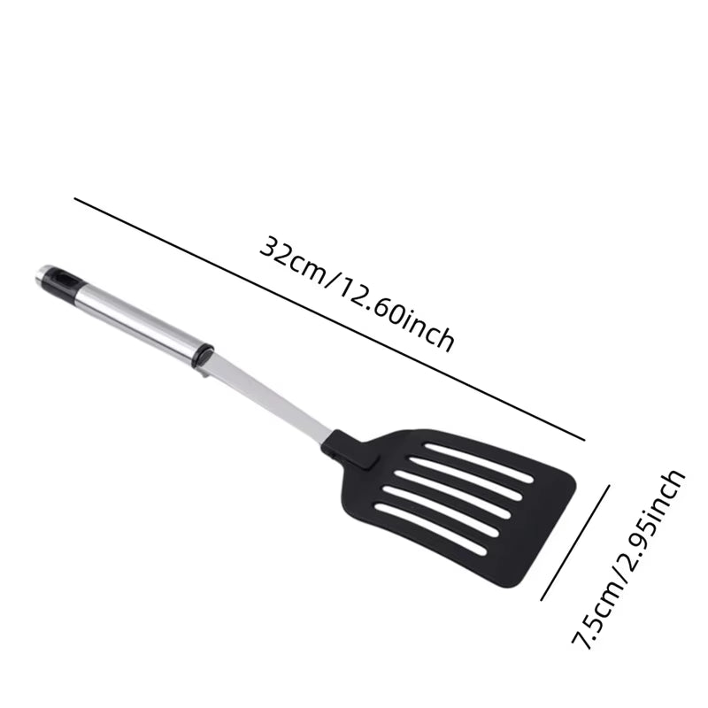 Stainless Steel Turners Kitchen Tools Nylon Handle Spatula Fried Shovel Egg Fish Frying Pan Scoop Spatula Cooking Utensils