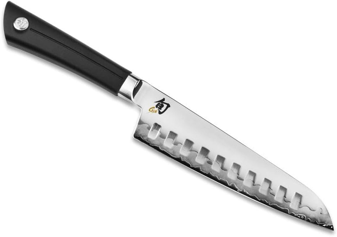 Sora 7" Hollow Ground Santoku Knife, Handcrafted Japanese All Purpose Knife, VG10 Steel Edge and 420J Stainless Steel Blade, Balanced Handle, Versatile Japanese Cutting Knife