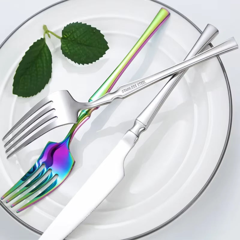 20/30/40Pcs Dinnerware Set Stainless Steel Knife Fork Spoon Cutlery Tableware Set Kitchen Flatware Dinner Silverware Table Set