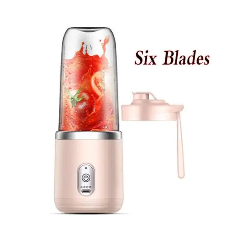 Portable Fruit Juice Blenders Summer Personal Electric Mini Bottle Home USB 6 Blades Juicer Cup Machine for Kitchen