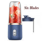 Portable Fruit Juice Blenders Summer Personal Electric Mini Bottle Home USB 6 Blades Juicer Cup Machine for Kitchen