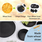 32Pcs Black Wheat Straw Dinnerware Sets with 25Pcs Linen Napkins,Plates and Bowls Sets for 8,Black Plastic Dinnerware Sets, Microwave Dishwasher Safe Plates, Dishes Set for 8 for Halloween