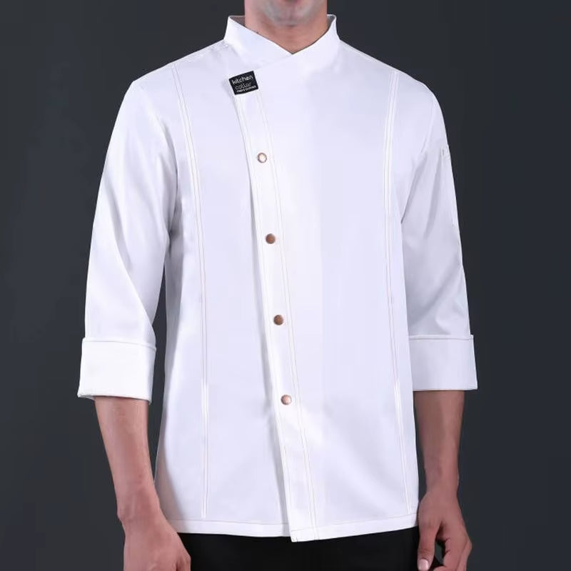 Chef Jacket Men Short Sleeve Kitchen Cook Shirts Unisex Restaurant Bakery Waiter Uniform