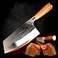 Professional Cleaver Knives Heavy Duty Chinese Knife Wooden Handle Laser Damascus Knife Cleaver Meat Chicken Fish Kitchen Knife