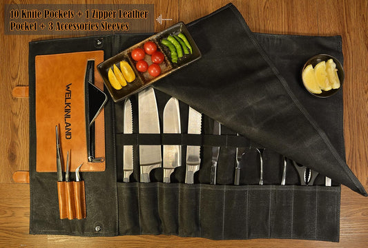 14-Pockets Knife Roll, Leather Knife Roll, Knife Roll Canvas, Knife Bag Holders, Knife Roll Bag, Chef Bag, Chef Knife Bag, Chef Knife Roll, Chef Knife Bag, Pocket Knife Roll