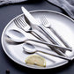 18/10 Cutlery Set Stainless Steel Steak Knife Fork Bamboo Design Golden Dinnerware Set Silver Flatware Set for 6