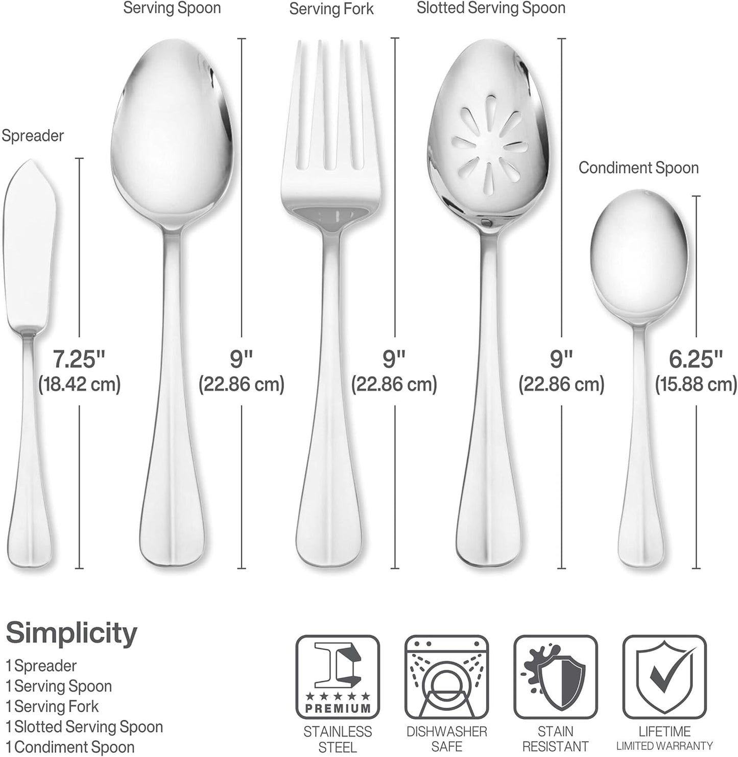 Everyday Simplicity 53-Piece Stainless Steel Flatware Set, Service for 8