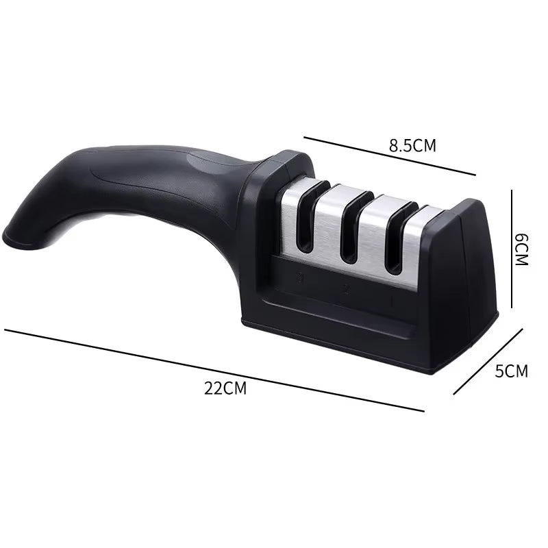 Level 3 Quick Sharpening Tool Knife Sharpener with Anti-Slip Base Kitchen Accessory Small Tools Stone Knives Accessories Dining