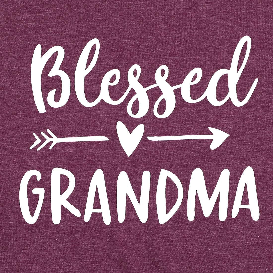 Blessed Grandma Shirt Funny Cute Graphic Tees Women Letter Print T-Shirt Casual Short Sleeve Tops