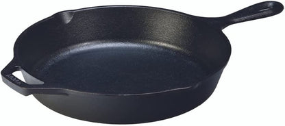 10.25 Inch Cast Iron Pre-Seasoned Skillet – Signature Teardrop Handle - Use in the Oven, on the Stove, on the Grill, or over a Campfire, Black