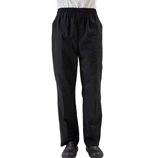 Black Unisex Chef Service Cook Uniform Chef De Partie Executive Chef Long Pant Elastic Restaurant Food Service Uniform