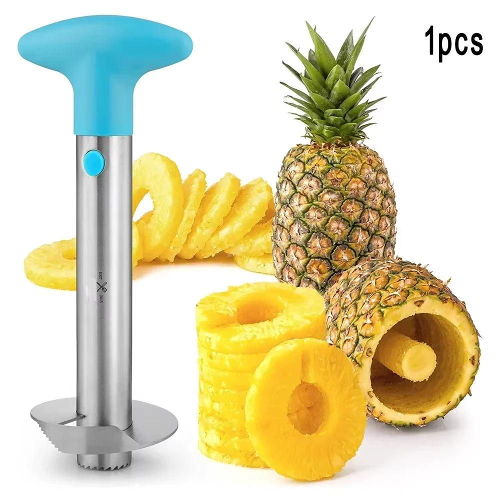 Stainless Steel Pineapple Cutter, Sharp Blade Fruit Peeler with Slicing Knives for Home & Kitchen Use