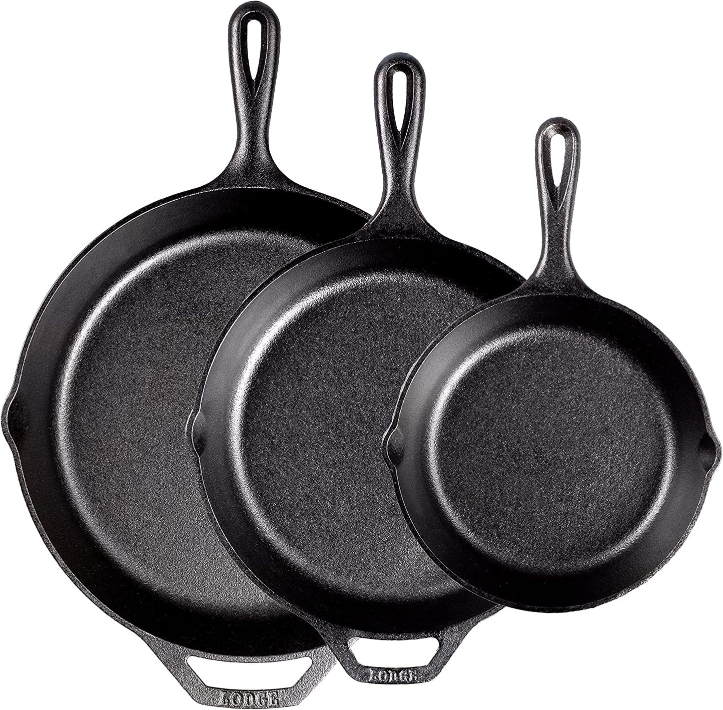 10.25 Inch Cast Iron Pre-Seasoned Skillet – Signature Teardrop Handle - Use in the Oven, on the Stove, on the Grill, or over a Campfire, Black