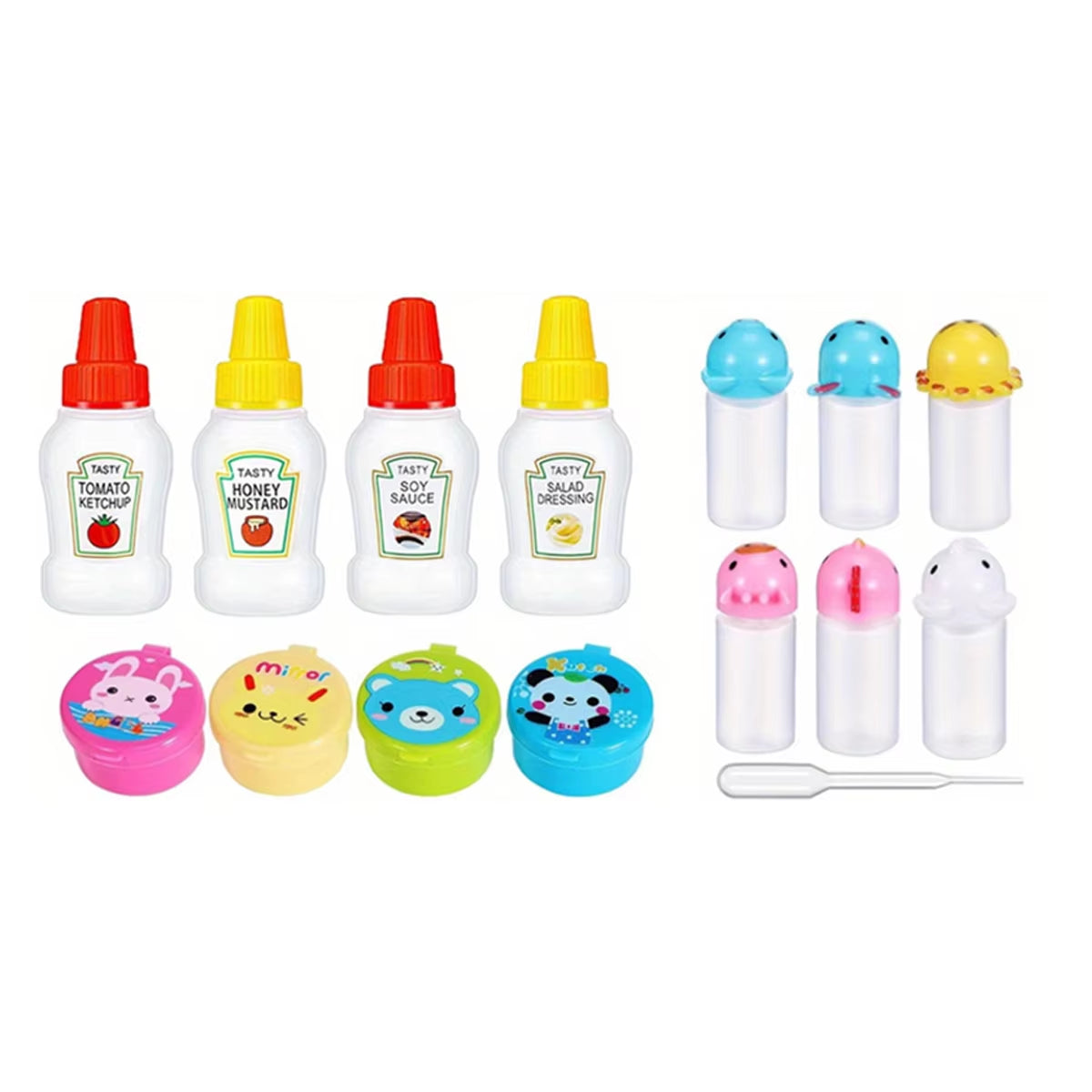 Cute Mini Animal Cartoon Food Picks Children Snack Cake Dessert Food Fruit Forks Silicone Lunch Box Dividers