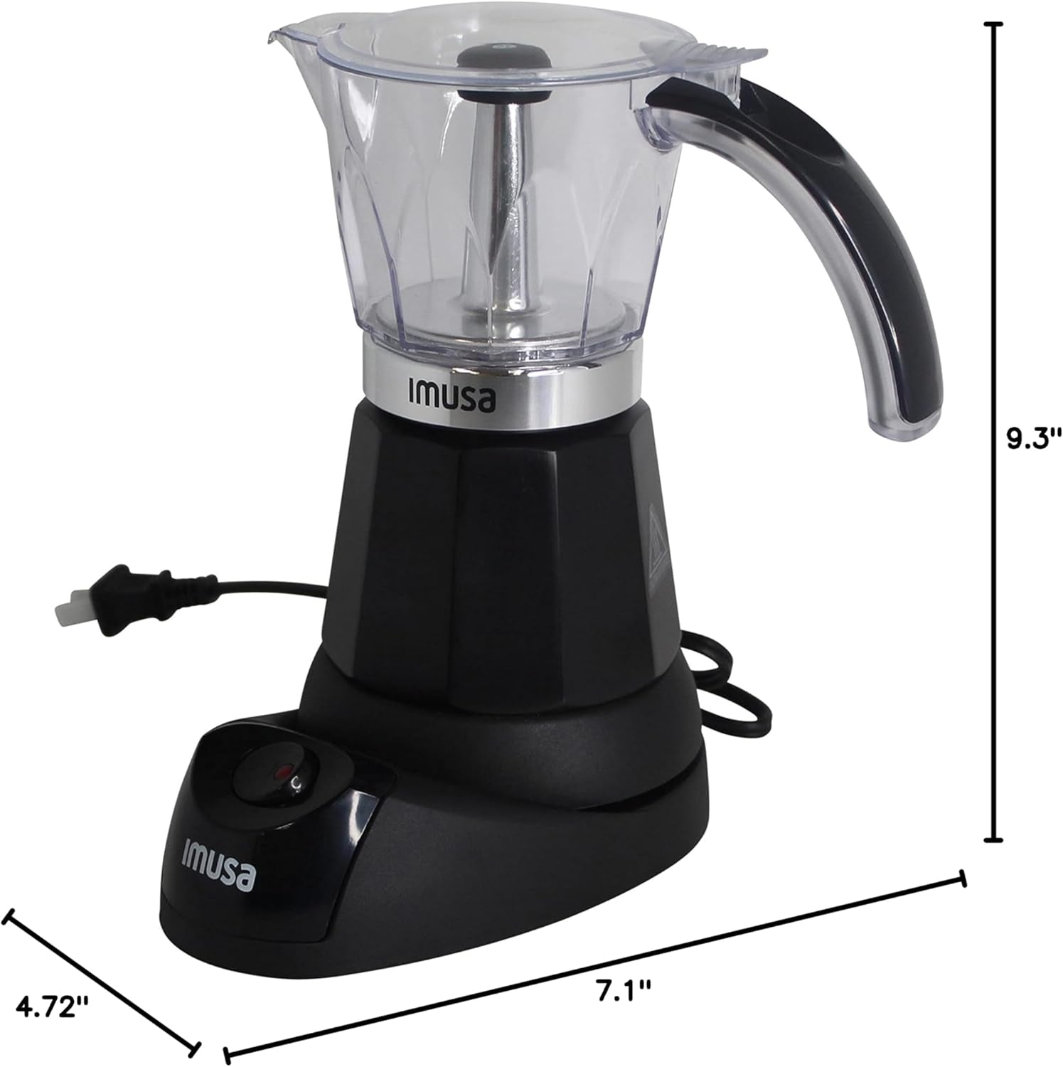 6 or 3Cup Electric Espresso Maker, Black