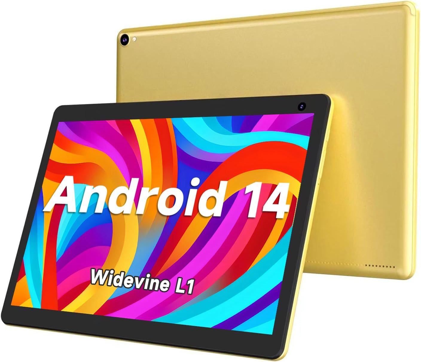 Tablet 10 Inch, Android 14 Tablet, 32GB ROM 1TB Expand Computer Tablets, Quad Core Processor 6000Mah Battery, 1280X800 IPS Touch Screen, 2+8MP Dual HD Camera, Bluetooth Wifi Tablet PC