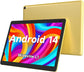 Tablet 10 Inch Android Tablets, Android 14 Tablet Quad Core Processor 32GB Storage Tablet Computer, 6GB RAM, 8MP Camera, Long Battery Life Black