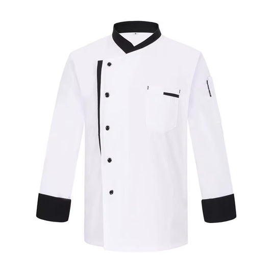 Restaurant Chef Jacket Long Sleeve Hotel Cafe Kitchen Work Outfit Bakery Cooking Tops Fast Food Chef Uniform Coat Men Customized