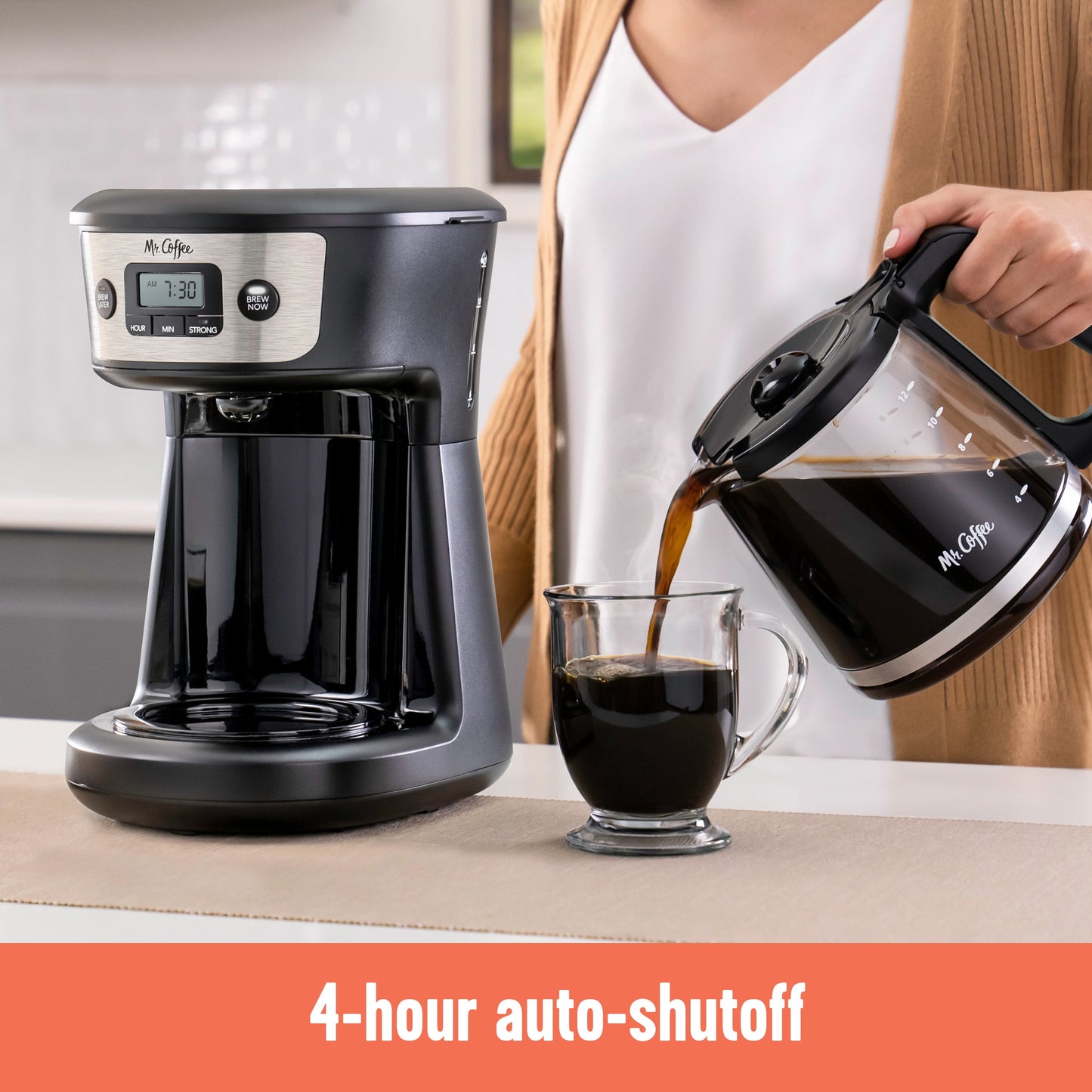 12 Cup Programmable Coffee Maker with Strong Brew, Stainless