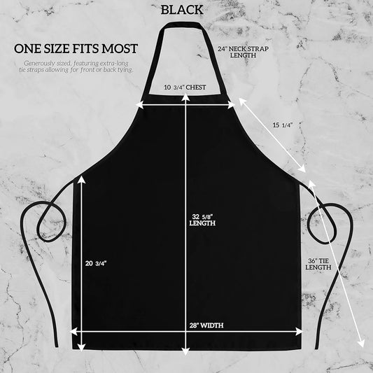 12 Pack Bib Apron - Unisex Black Aprons, Machine Washable Aprons for Men and Women, Kitchen Cooking BBQ Aprons Bulk (Pack of 12, No Pockets, Black)