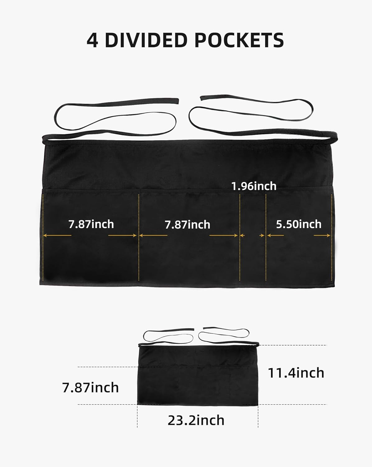 Aprons with 4 Pockets (Available in 3 Pack / 7 Pack) 23.5'' X 11.5''