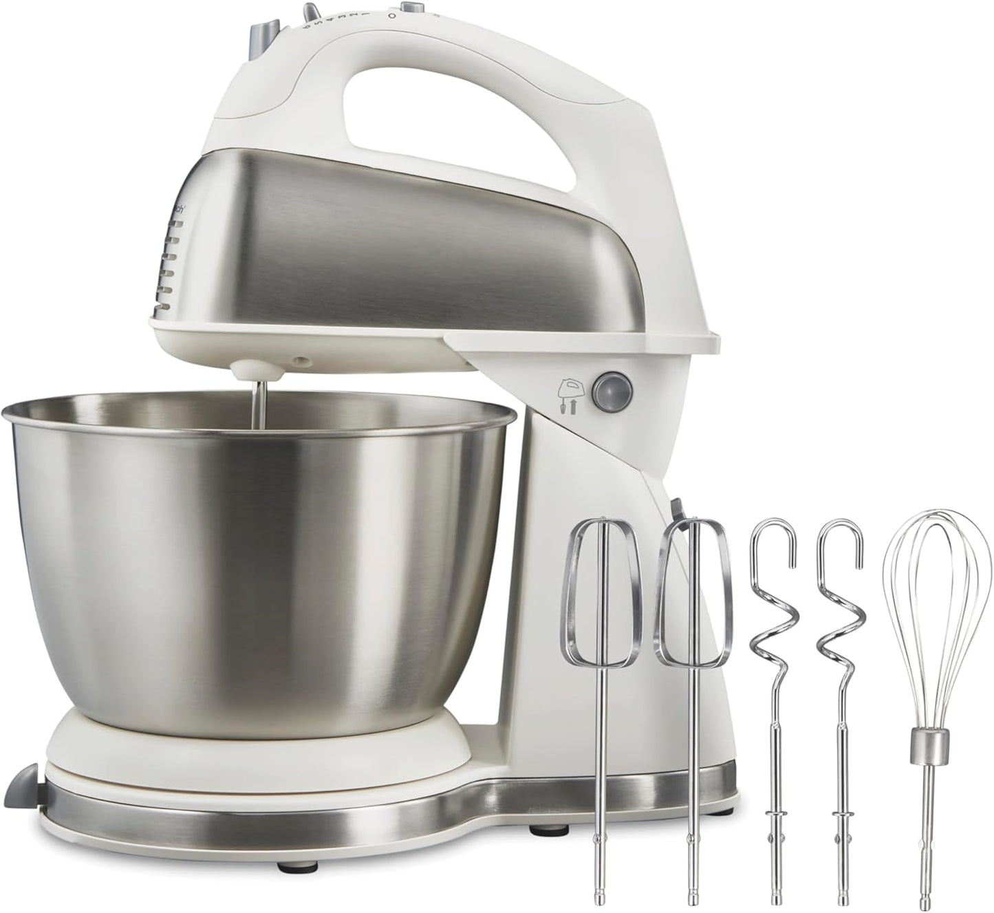 Classic Stand and Hand Mixer, 4 Quarts, 6 Speeds with Quickburst, Bowl Rest, 290 Watts Peak Power, Black and Stainless