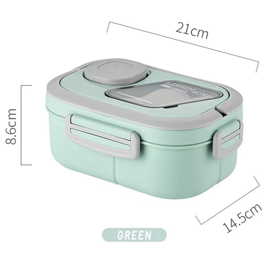 Portable Lunch Box Compartment Wheat Straw Bento Carrying Handle Box Reusable Tableware Containers Meal Snack Food Containers 라면