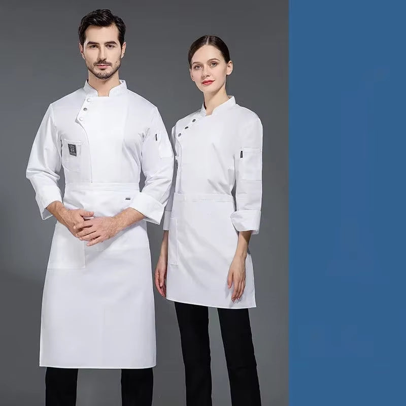 Black Chef Uniform Jacket Long Sleeve Chef T-Shirt Restaurant Uniform Bakery Food Service Breathable New Cooking Clothes Logo