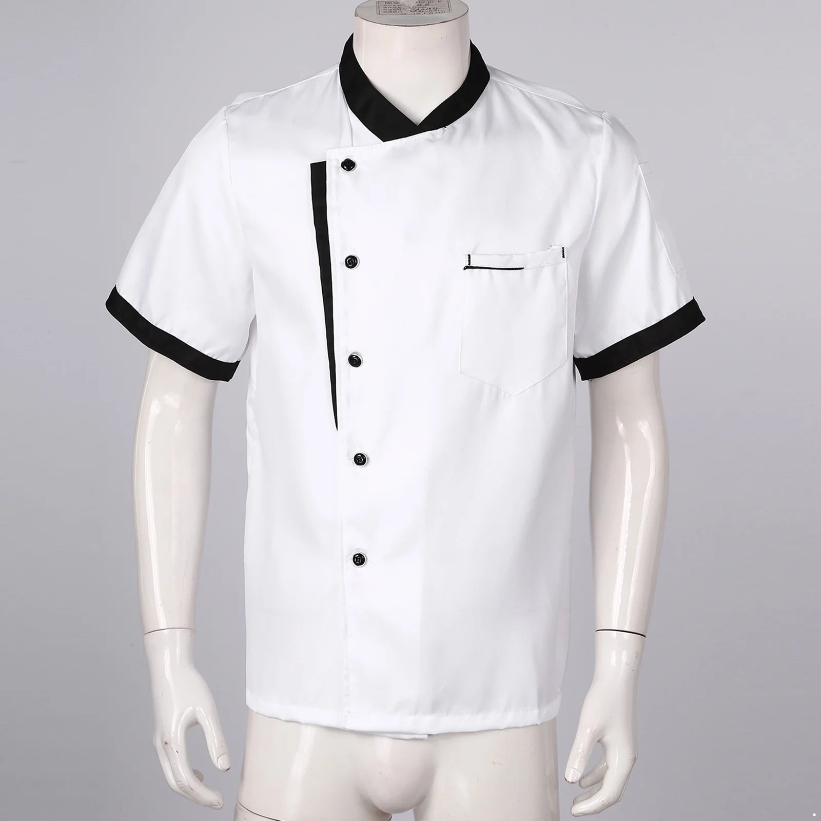 Men'S Short Sleeve Button Chef Coat Jacket Kitchen Cook Shirt Uniforms for Food Service White XL