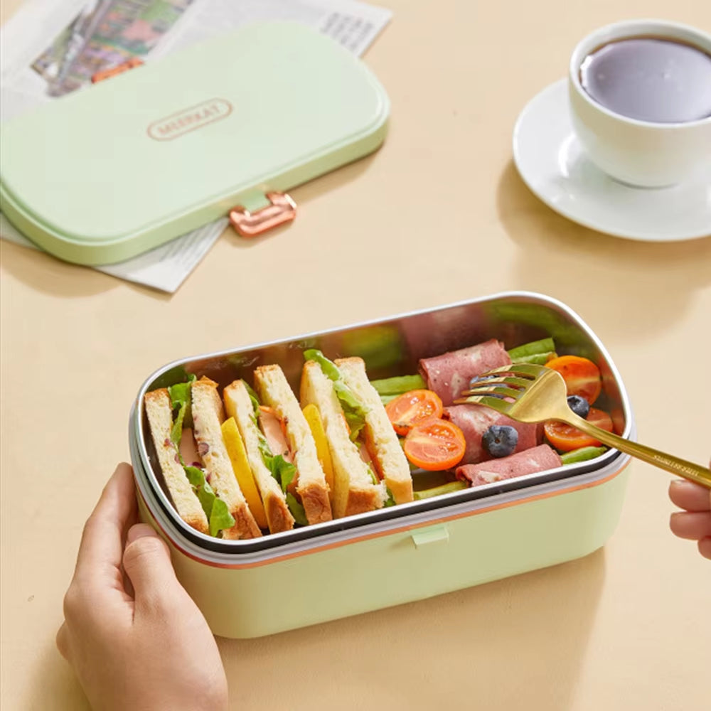 Office Thermal Lunch Boxes, Portable Electric Lunch Boxes, Water Free Heating Bento Box Stainless Steel Food Warmer