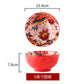 Ceramic Colorful Flower Dinner Plate Set Under-Glazed Retro Dinner Dishes Dinnerware Household Bowl Bakeware Flower Tableware