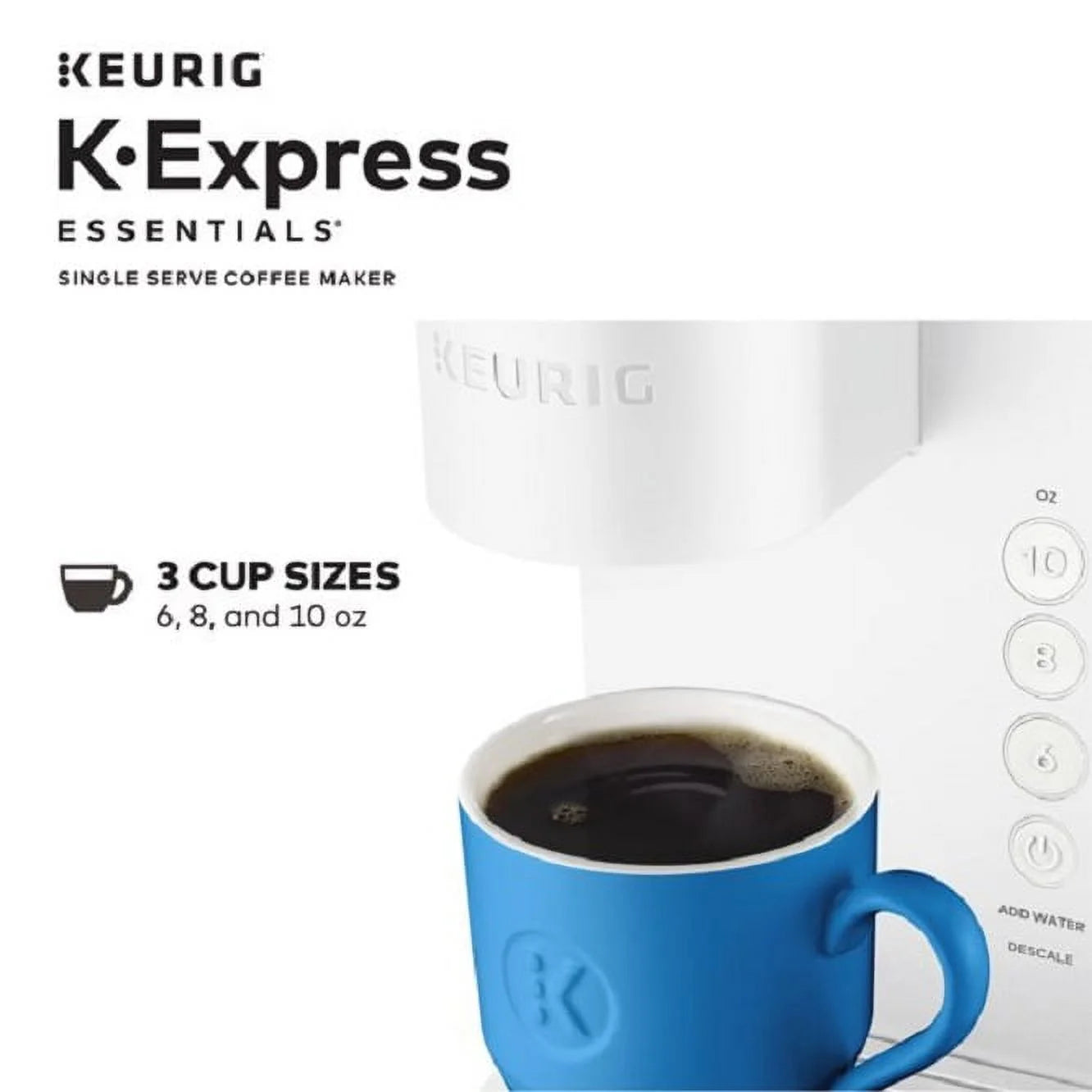 K-Express Essentials Single-Serve K-Cup Pod Coffee Maker, Cloud White