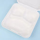 10Pcs Compostable Disposable 10 Pack 3 Compartment Takeout Lunch Box Containers with Lid to Go Take Out Clamshell for Food