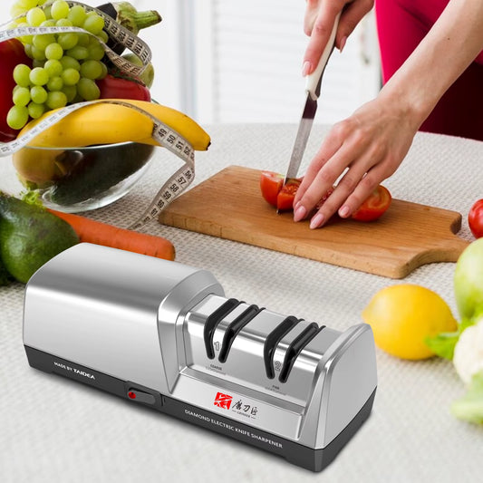 TAIDEA TG2302 Electric Knife Sharpener 15 and 20 Degrees 3-Stage System Stainless Steel Knife Sharpener for Kitchen Knives