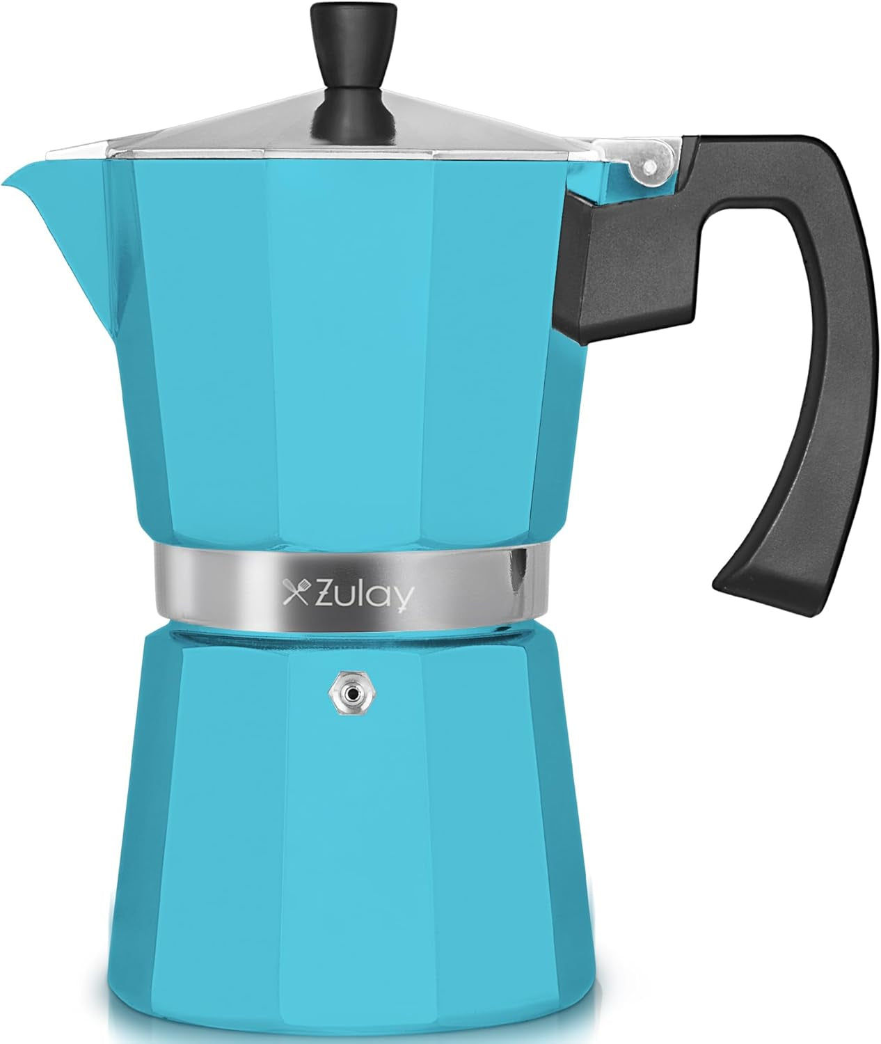 Zulay Premium Moka Pot Espresso - Leak-Proof Stovetop Espresso Maker - Perfect for Authentic Cuban & Italian Style Espresso - Makes 3 Espresso Cups - Silver