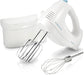 6-Speed Electric Hand Mixer with Whisk, Traditional Beaters, Snap-On Storage Case, 250 Watts, White