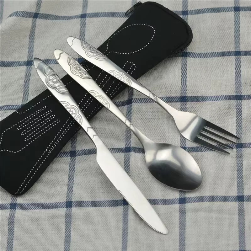 Delysia King 3Pcs/Set Stainless Steel Fork Spoon Knife Set