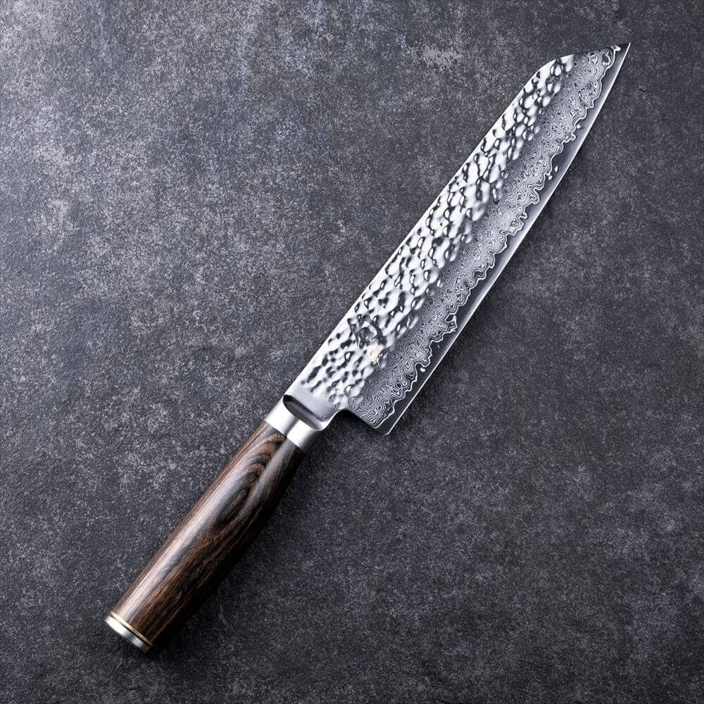 Premier 8" Kiritsuke Knife, Handcrafted Japanese Kitchen Knife, VG-MAX Core with Damascus Stainless Steel Cladding, Pakkawood Handle, Master Chef’S Knife for Professional and Home Chefs