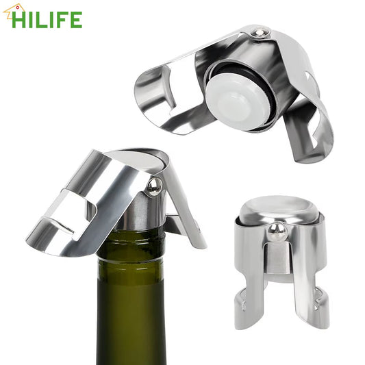 Wine Bottle Stopper Wine Beer Bottle Cork Plug Stainless Steel Champagne Sparkling Stopper Bar Tools 1PC Sealing Bottle Cap